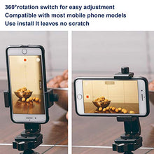 Load image into Gallery viewer, Universal Smartphone Cell Phone Mount Holder Adapter for Tripods or Stands with Standard 1/4 Inch Mount Screw, can Rotates Vertically and Horizontally
