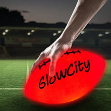 Load image into Gallery viewer, GlowCity Light Up Football-Official Size-High Bright LED Lights-Perfect Glow in The Dark Football-Extra Batteries Included

