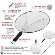 Load image into Gallery viewer, Grease Splatter Screen for Frying Pan 13" - Stops 99% of Hot Oil Splash - Protects Skin from Burns - Splatter Guard for Cooking - Iron Skillet Lid Keeps Kitchen Clean - Stainless Steel
