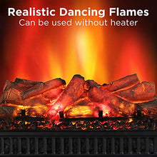 Load image into Gallery viewer, TURBRO Eternal Flame EF23-LG Electric Fireplace Logs, 23" Remote Control Fireplace Insert Log Heater, Realistic Lemonwood Ember Bed, Thermostat, Timer, 1400W Black
