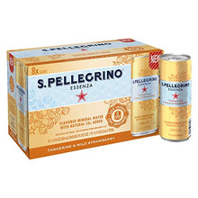 Load image into Gallery viewer, S.Pellegrino Essenza Tangerine &amp; Wild Strawberry Flavored Mineral Water, 11.2 Fluid Ounce (Pack of 8)
