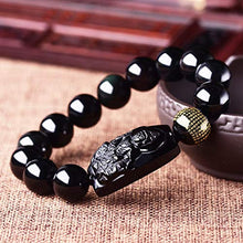 Load image into Gallery viewer, Buddha Pendant Necklace Bodhisattva Amulet Talisman Made of Obsidian Bracelets Bracelet Amulet (Manjushri Buddha)

