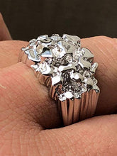 Load image into Gallery viewer, Harlembling Solid 925 Sterling Silver Men's Silver Ring - Nugget Ring - Pinky or Ring Finger - Sizes 7-13 (7)
