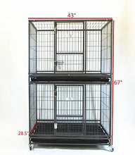 Load image into Gallery viewer, Homey Pet 43" Stackable or Non-Stackable Heavy Duty Cage W/Feeding Door, Casters and Tray (Stackable Economic)
