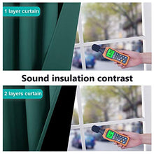 Load image into Gallery viewer, NICETOWN 100% Blackout Panels, Thermal Insulated Black Liner Curtains for Nursery Room, Noise Reducing and Heat Blocking Drapes for Windows (Set of 2, Hunter Green, 52-inch Wide by 63-inch Long)
