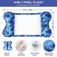 Load image into Gallery viewer, Fostoy 4-in-1 Water Hammock Pool Float, Multi-Purpose Inflatable Pool Hammock, Premium Fabric Fun Pool Floats Lounger, Pool Chair for Adults
