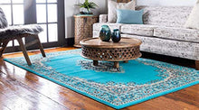 Load image into Gallery viewer, Unique Loom Reza Area Rug, 5' x 8', Turquoise
