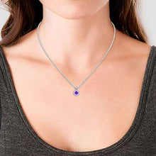 Load image into Gallery viewer, Diamond Pendants 1/2 cttw Certified Natural Diamond &amp; Amethyst Halo Necklace Pendant in 14 K Solid Gold Trending Designs (IJ color, SI clarity)
