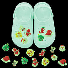 Load image into Gallery viewer, CY2SIDE 20PCS Christmas Glowing Shoe Charm for Clogs, Santa Glow in the Dark Shoe Decoration Charm for Kids, Bracelet Wristband Charm for Toddlers, Shoe Decor for Slip on, Christmas Treasure Toys Mini
