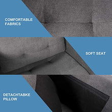 Load image into Gallery viewer, STHOUYN Mid Century Modern Upholstered Fabric Accent Chair with Arms Set of 2 Armchair Comfy Reading Chair for Living Room Studio Office Couch, Single Sofa Set Bedroom Grey
