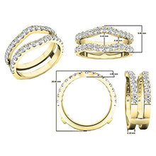 Load image into Gallery viewer, Dazzlingrock Collection 1.60 Carat (ctw) 10K Round White Cubic Zirconia Wedding Enhancer Double Ring, Yellow Gold, Size 8
