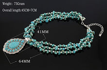 Load image into Gallery viewer, Jianxi Vintage Alloy Synthetic Turquoise Necklace Fashion Jewelry Women (1287)
