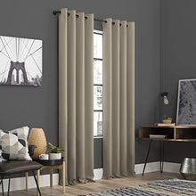 Load image into Gallery viewer, Sun Zero Soho 2-Pack Energy Efficient Blackout Grommet Curtain Panel Pair, 54 in x 63, Stone
