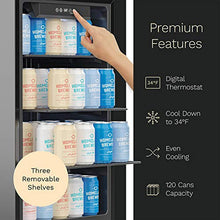 Load image into Gallery viewer, hOmeLabs Beverage Refrigerator and Cooler - 120 Can Mini Fridge with Glass Door for Soda Beer or Wine - Small Drink Dispenser Machine for Office or Bar with Adjustable Removable Shelves
