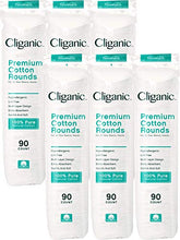 Load image into Gallery viewer, Cliganic Premium Cotton Rounds | Makeup Remover Pads, Hypoallergenic, Lint-Free | 100% Pure Cotton (540 Count)
