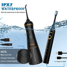 Load image into Gallery viewer, Water Flosser and Electric Toothbrush Combo, Cordless Dental Oral Irrigator with 6 Modes 6 Jet Tips &amp; 4 Brush Heads, LCD Display &amp; DIY Mode, 300ML IPX7 Waterproof Teeth Cleaner for Braces Bridges Care
