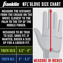 Load image into Gallery viewer, Franklin Sports Youth Football Receiver Gloves For Kids, NFL Team Logos and Silicone Palm
