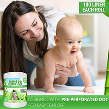 Load image into Gallery viewer, Shop Channels Bamboo Disposable Cloth Diaper Liners(4 Rolls) Fragrance Free &amp; Chlorine Free, Compostable, Dye Free Flushable Biodegradable Gentle and Soft 100 Sheets Each Roll(Pack of 4)
