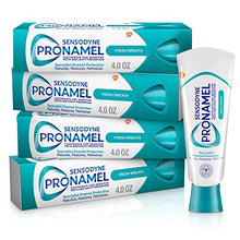 Load image into Gallery viewer, SENSODYNE PRONAMEL Breath Enamel Toothpaste for Sensitive Teeth, to Reharden and Strengthen, Fresh Wave, 4 Oz, Pack of 4
