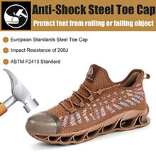 Load image into Gallery viewer, Steel Toe Shoes for Men Lightweight Work Safety Sneakers Comfortable Puncture Proof Safety Shoes for Industrial,Coustruction Khaki
