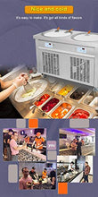 Load image into Gallery viewer, Kolice Commercial ETL NSF UL 55cm 22" Double Round Pans Fried Ice Cream Roll Machine, Yogurt Fry ice Cream Machine - Auto Defrost, Transparent Sneeze Guard

