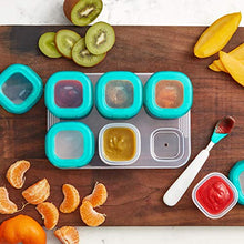 Load image into Gallery viewer, OXO Tot Baby Blocks Food Storage Containers, Teal, 2 Ounce
