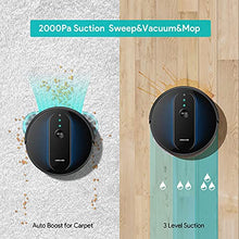 Load image into Gallery viewer, Robot Vacuum,Deenkee Wi-Fi/App/Alexa Robot Vacuum Cleaner and Mop 2000Pa Suction for Pet Hair,Hard Floors,Carpets(160 Mins Runtime,6 Cleaning Mode,Smart Navigation &amp; Mapping,Self-Charging,Thin,Quiet)
