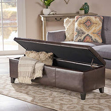 Load image into Gallery viewer, Christopher Knight Home Glouster PU Storage Ottoman, Brown
