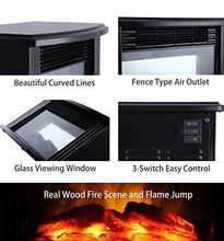 Load image into Gallery viewer, DONYER POWER 14" Mini Electric Fireplace Tabletop Portable Heater, 1500W, Black Metal Frame,Room Heater,Space Heater，Gift
