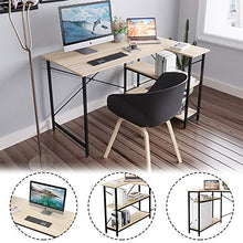Load image into Gallery viewer, Bestier Computer Desk with Storage Shelves Under Desk, Small L-Shaped Corner Desk with Shelves 47 Inch Writing Desk Table with Storage Tower Shelf Home Office Desk for Small Spaces P2 Wood Oak
