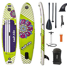 Load image into Gallery viewer, Sail Fin Malaui Inflatable Stand-Up Paddle Board Double Layer, 9' Long, 28" Wide, 5" Thick - Durable and Lighweight, Includes: Dual Action Pump, Backpack, Leash and Paddle
