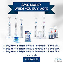 Load image into Gallery viewer, Triple Bristle Best Sonic Electric Toothbrush - Whiter Teeth &amp; Brighter Smile - Rechargeable 31,000 VPM Tooth Brush is Unique &amp; Patented 3 Brush Head Design - Perfect Angle Bristles Clean Each Tooth
