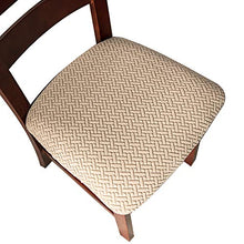Load image into Gallery viewer, Genina Seat Covers for Dining Room Chair Seat Slipcovers Kitchen Chair Covers (Khaki, 4 Pcs)
