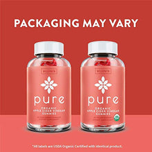 Load image into Gallery viewer, Pure Apple Cider Vinegar Gummies - First USDA Organic Certified ACV Gummies - with Raw, Organic ACV with The Mother - Gummy Alternative to Capsules - Detox, Cleanse Support - 60 Ct
