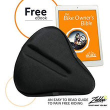 Load image into Gallery viewer, Bikeroo Large Exercise Bike Seat Cushion - Bicycle Wide Gel Soft Pad - Most Comfortable Bicycle Saddle Cover for Women and Men Bike Seat Gel Cover fits Cruiser and Stationary Bikes, Indoor Cycling
