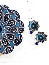 Load image into Gallery viewer, SETAREH stud earrings - star shaped - Persian tile
