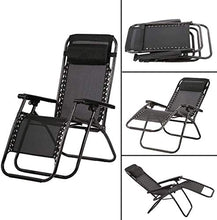 Load image into Gallery viewer, Zero Gravity Chairs Outdoor Lounge Chair Adjustable Recliner Pack 2 with Cup Holder &amp; Pillows for Sunbathing on Outdoor, Patio Beach Pool, Backyard, 32.3 x 26 x 44 Inches, Black
