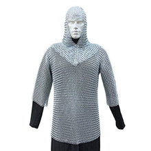 Load image into Gallery viewer, Battle Ready Medieval Habergeon Chainmail Armor Silver
