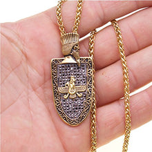 Load image into Gallery viewer, Asoodehdelan Gold Pt Cyrus The Great Farvahar Necklace Chain Iranian Persian Faravahar Gift (24" Gold Chain)
