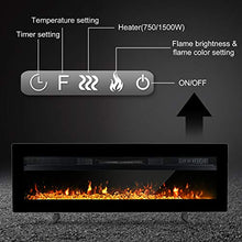 Load image into Gallery viewer, Maxhonor 40 Inches Electric Fireplace Insert Wall Mounted Freestanding Heater with Remote Control, 1500/750W, Black
