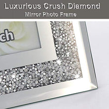 Load image into Gallery viewer, Crushed Diamond Wedding Mirror Photo Frame, Crystal Silver Glass Picture Frame For Photograph Size 8x10 inch, Pack of 2 Pieces, table top Stand frame &amp; Wall Frame. Bling Sparkle Crushed Diamond Home Decor.
