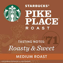 Load image into Gallery viewer, Starbucks Medium Roast K-Cup Coffee Pods — Pike Place Roast for Keurig Brewers — 1 box (10 pods)
