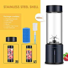 Load image into Gallery viewer, REDMOND Portable Blender 5000mAh USB Rechargeable Smoothie Blender with 16oz Glass Bottle Stainless Steel Shell for Smoothie Milk Shake Mini Travel Size - Black
