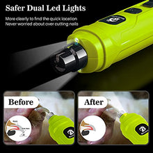 Load image into Gallery viewer, BOUSNIC Dog Nail Grinder with 2 LED Light - Super Quiet Pet Nail Grinder Powerful 2-Speed Electric Dog Nail Trimmer File Toenail Grinder for Puppy Small Medium Large Breed Dogs &amp; Cats (Green)
