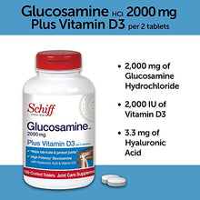 Load image into Gallery viewer, Schiff Glucosamine With Vitamin D3 &amp; Hyaluronic Acid, 2000mg of Glucosamine, Joint Care Supplement Helps Lubricate &amp; Protect Joints*, 150 Count (Pack of 2)

