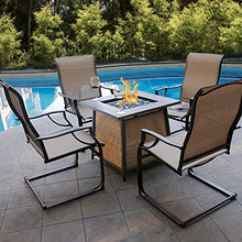 Load image into Gallery viewer, BALI OUTDOORS Propane Fire Pit Table Set, 28 inch 50,000 BTU Gas Fire Pit Table with 4 Textilene Spring Chairs, Patio Furniture Conversation Dining Set

