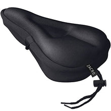 Load image into Gallery viewer, Zacro Gel Bike Seat Cover- BS031 Extra Soft Gel Bicycle Seat - Bike Saddle Cushion with Water&amp;Dust Resistant Cover (Black)

