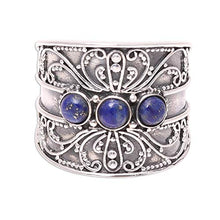 Load image into Gallery viewer, NOVICA Lapis lazuli .925 Sterling Silver Ring 'Antique Elegance'
