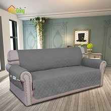 Load image into Gallery viewer, Easy-Going Sofa Slipcover Waterproof Couch Cover Non-Slip Sofa Cover for 3 Cushion Couch Seamless Whole Piece Fabric Furniture Protector for Pets Kids Children Dog Cat(Sofa, Gray)
