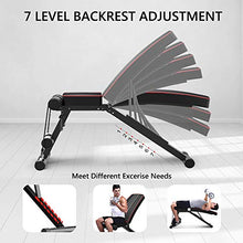 Load image into Gallery viewer, Dripex Adjustable Folding Weight Bench (2020 Upgraded Version), 330lbs Capacity Decline Incline Bench Press Workout Bench for Strength Training Home Gym
